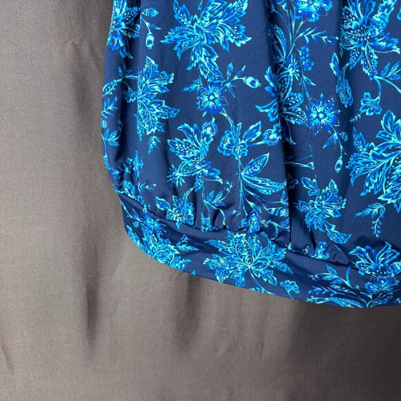 Lands' End Women's 14-18W LONG Blouson Tankini Chlorine Resistant Swimsuit Top D - Picture 3 of 12